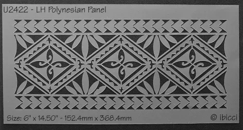 ibicci LH Polynesian Long Panel stencil 6" x 14.50"